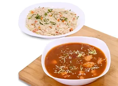 Chicken Manchurian With Rice